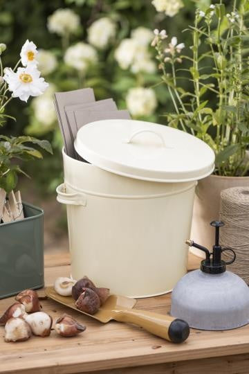 Eimer mit Deckel, creme, 5Ltr. von IB Laursen
