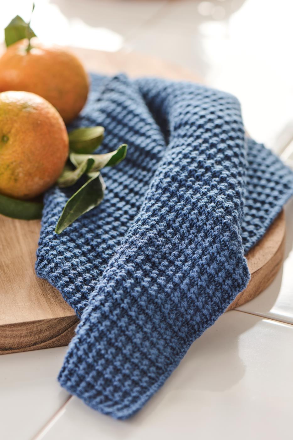 Spüllappen dunkelblau gestrickt von IB Laursen