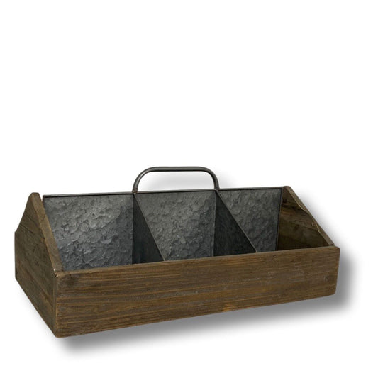 Wood and Metal Basket Brie von Miljögarden
