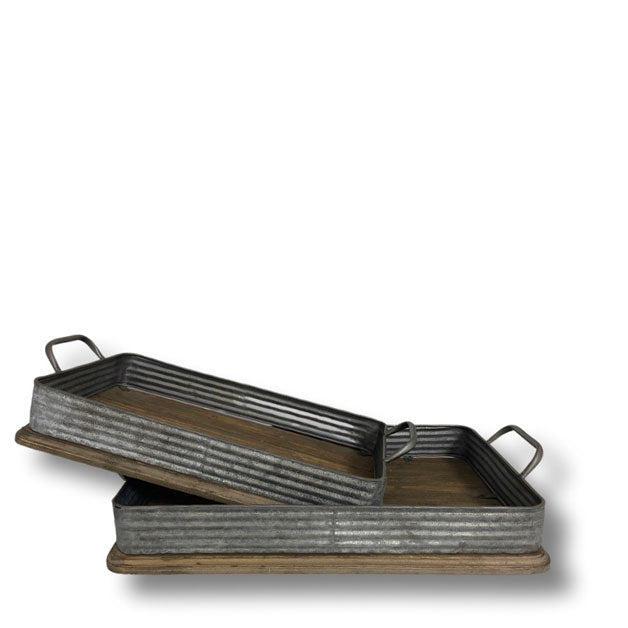 Wood and Metal Tray Tracy Rectangle von Miljögarden