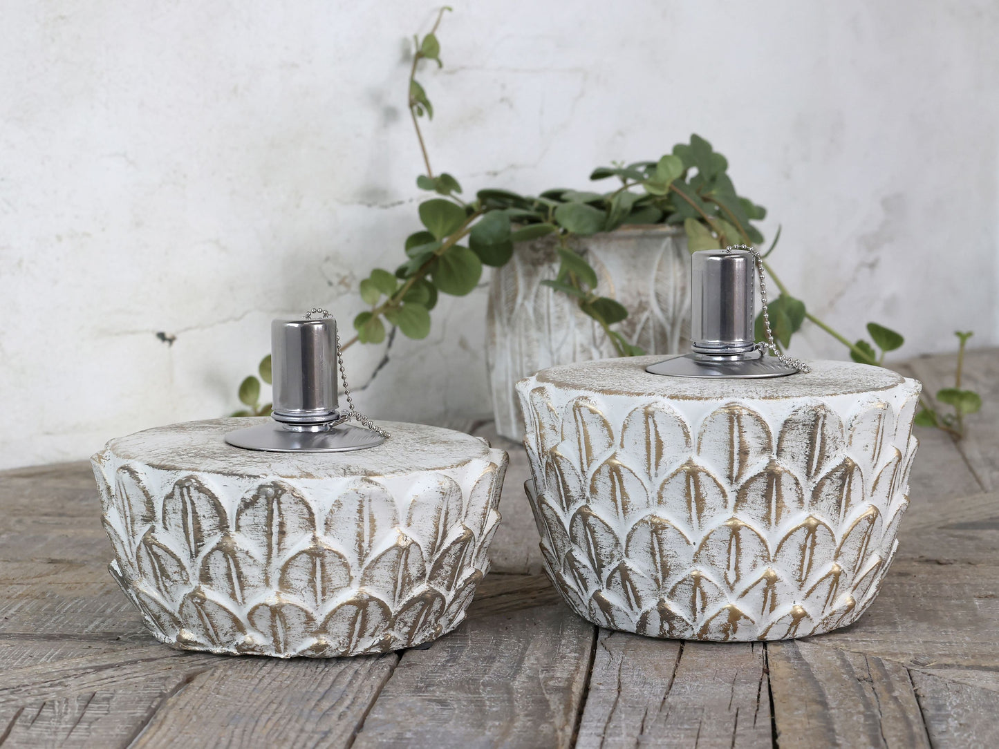 Vittel Öllampe m. Gold Muster von Chic Antique