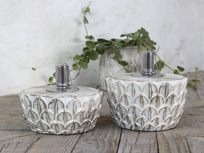 Vittel Öllampe m. Gold Muster von Chic Antique