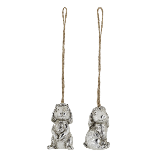 Kaninchen zum Aufhängen Set von 2 von Chic Antique
