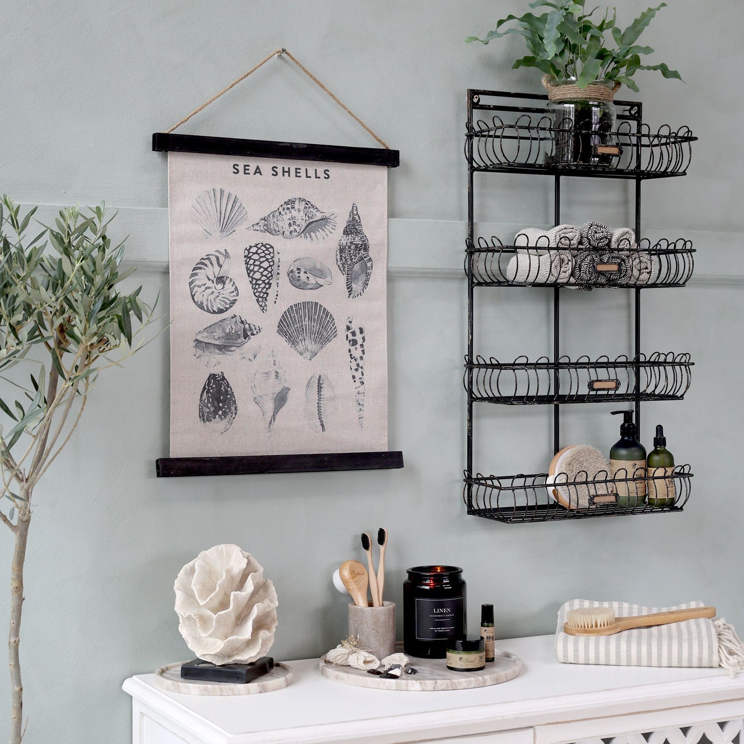 Fil de fer Regal mit 4 Körben von Chic Antique