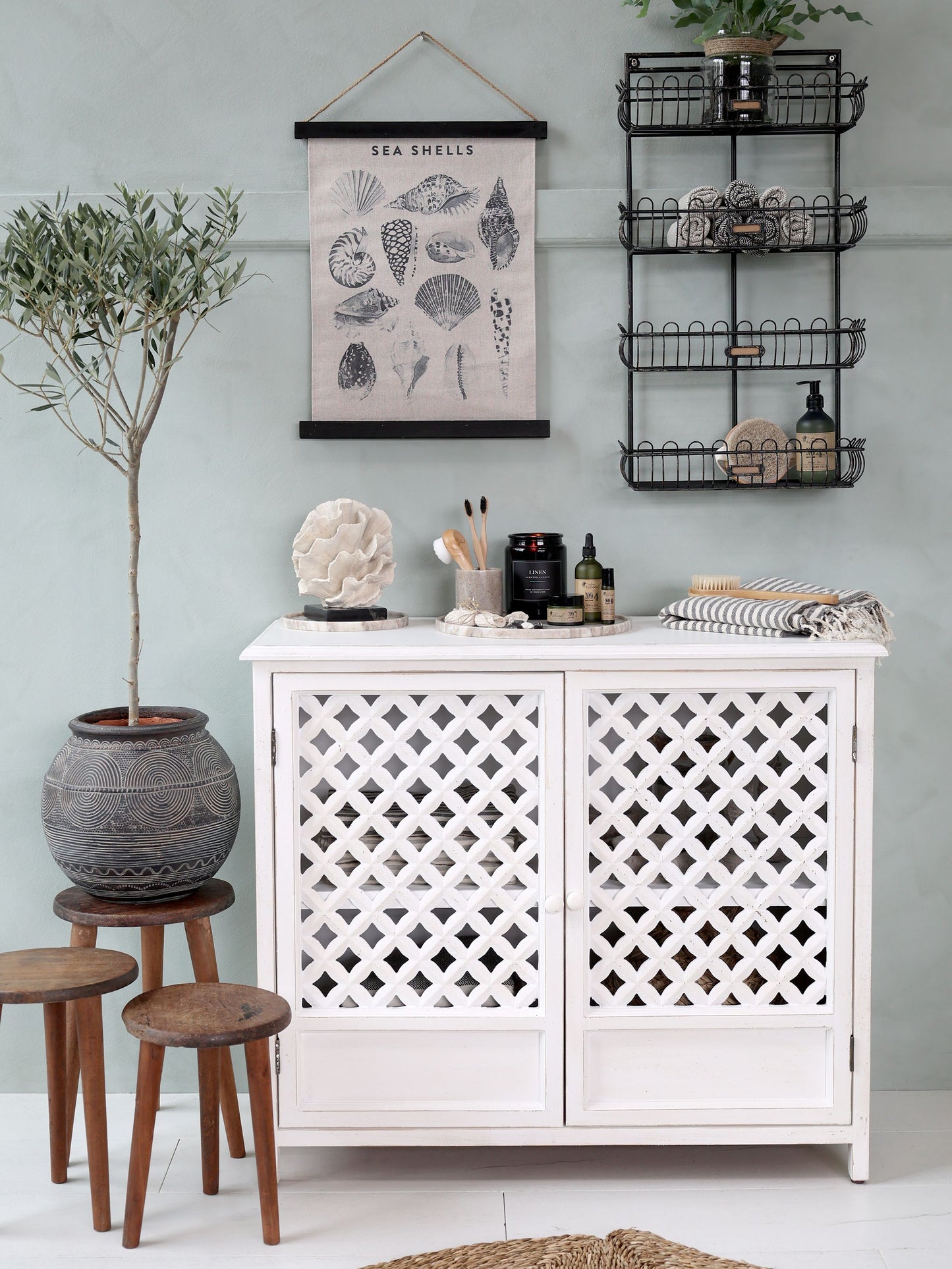 Fil de fer Regal mit 4 Körben von Chic Antique