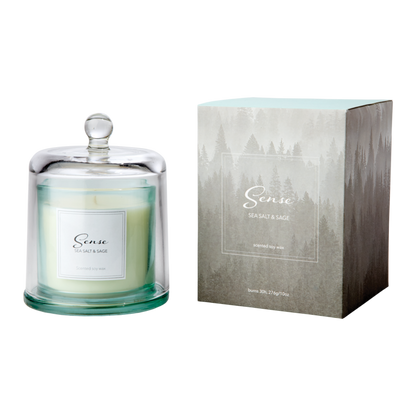 SENSE Duftkerze mit Glocke Sea salt & sage, Türkis
