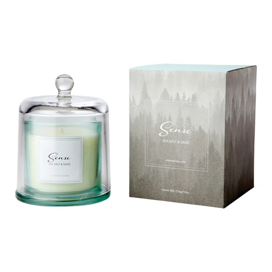 SENSE Duftkerze mit Glocke Sea salt & sage, Türkis