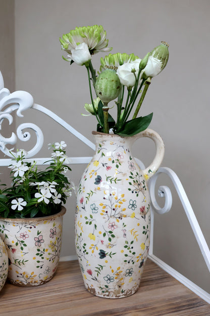 Cavaillon Flasche m. Blumenmotiv von Chic Antique